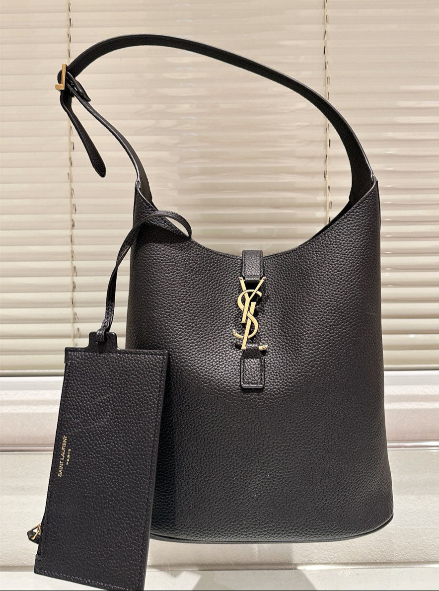 YSL Inspire Leather Slouch Tote